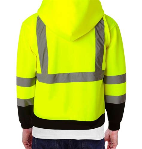 Custom Kishigo Class 3 Hi Vis Full Zip Hooded Sweatshirt