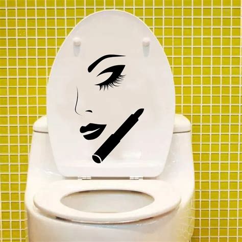 Beauty Woman Bathroom Vinyl Wall Decal Toilet Decal Fashion Decor 6ws0125 In Wall Stickers From