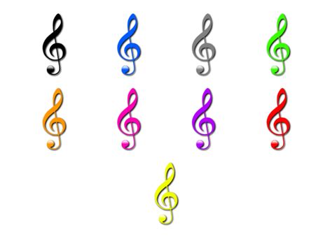 Rainbow Music Notes Clip Art