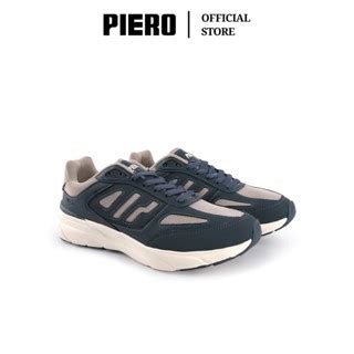 Jual Piero Sepatu Sneakres Pria Jogger V54 Dark Grey Off White Cream