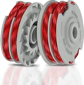 ERHUO Strimmer Spool Line Red Double Autofeed Spool 2 PCS Ø0 05 in