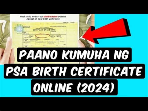 Paano Kumuha Ng Psa Birth Certificate Online Youtube