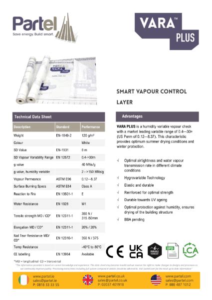 Vara Plus Technical Data Sheet Partel Nbs Source