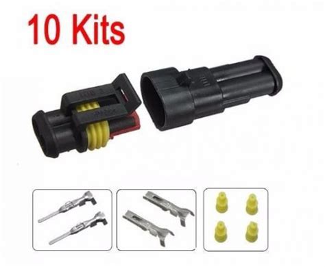 Sell 10 Kits 2 Pin Way Sealed Waterproof Electrical Wire Connector Plug Set Motor Car In Hong