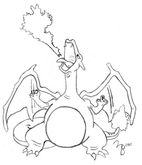 Pokemon: Charizard -- Sketch by lazy-bing on DeviantArt