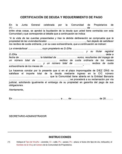 Certificado De La Comunidad De Propietarios Para La Venta2025