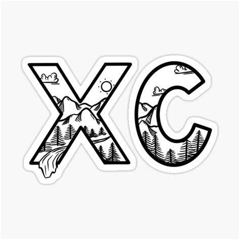 Cross Country XC Logo Embroidery Design In Fill And Outline In ...