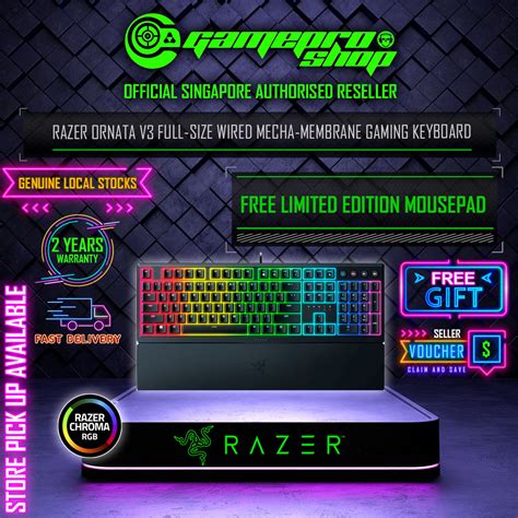 Free Gift Razer Ornata V3 Full Size Low Profile Wired Mecha Membrane