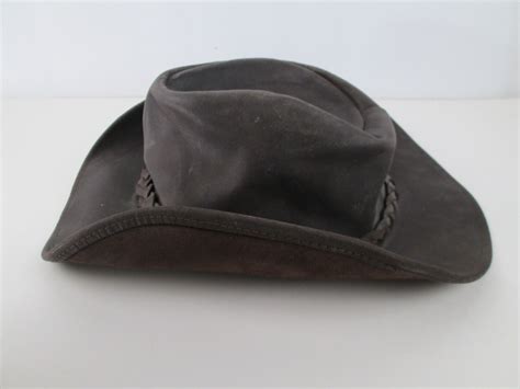 Henschel Hat Co Brown Leather Don Safari Indiana Jone Gem