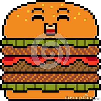 Vector Pixel Art Burger CartoonDealer 102309369