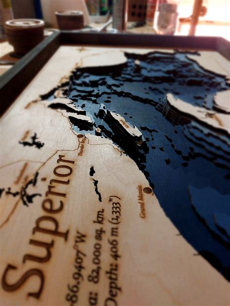 Lake Superior Depth/bathymetric Map/chart - Etsy