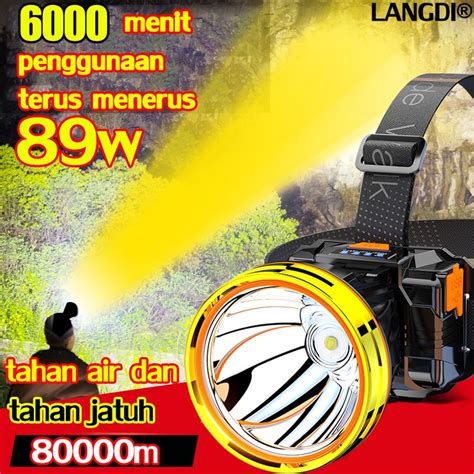 Jual Landi Senter Kepala Led Watt Cahaya Putih Water Proof Senter