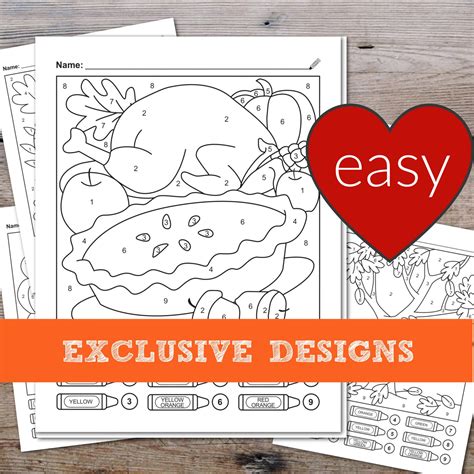 10 Autumn Color by Number Printable Coloring Pages for Kids - Etsy Canada