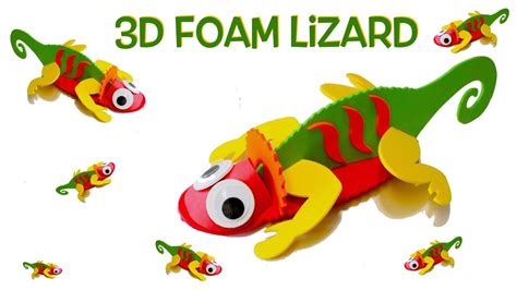 Making A 3d Foam Lizard Craft Kit Kids Crafts Youtube