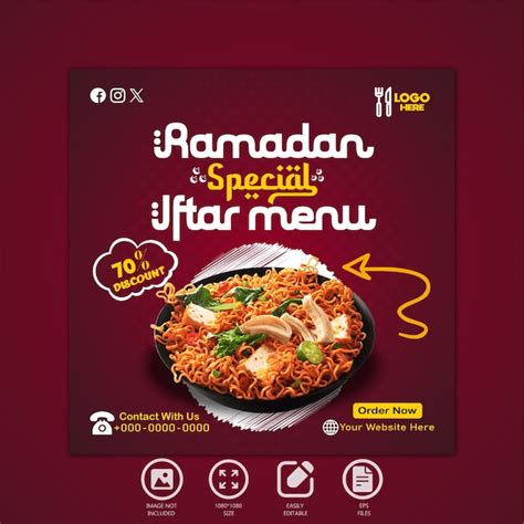 Premium Vector Ramadan Kareem Special Iftar Food Menu Design And