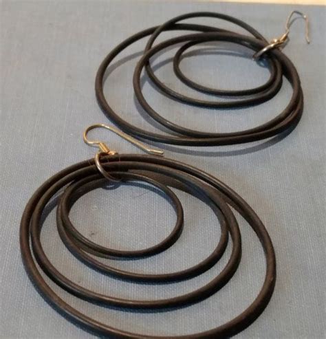 1980s Rubber Hoop Earrings Retro Rubber Loop Goth Punk New Etsy