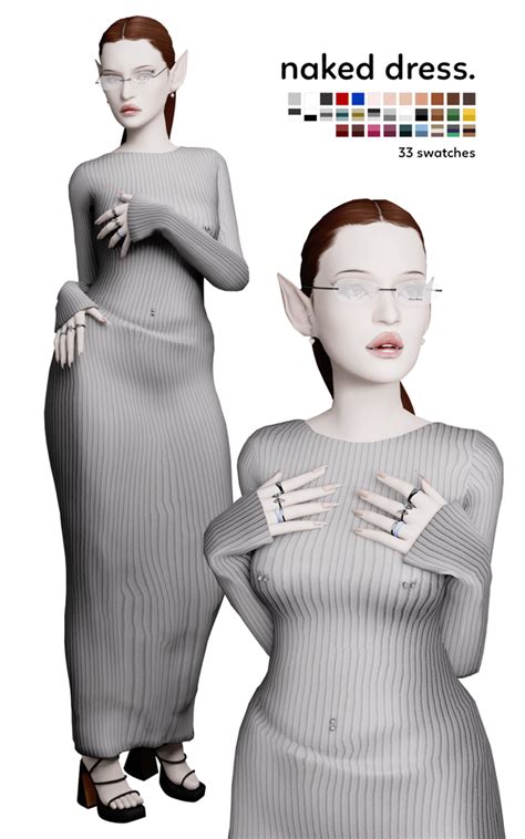 Naked Dress Nsves Sims 4 Tsr Sims 4 Piercings Sims 4 Dresses