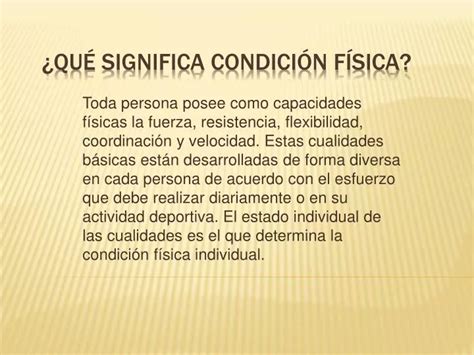 Ppt Qu Significa Condici N F Sica Powerpoint Presentation Free