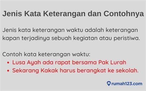 Pengertian Kata Keterangan Jenis Dan Contohnya