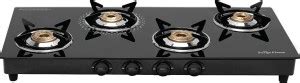 Suryaflame Lifestyle Gas Stove 4 Burner Glass Top 2 Year Doorstep