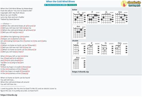 Chord: When the Cold Wind Blows - tab, song lyric, sheet, guitar, ukulele | chords.vip