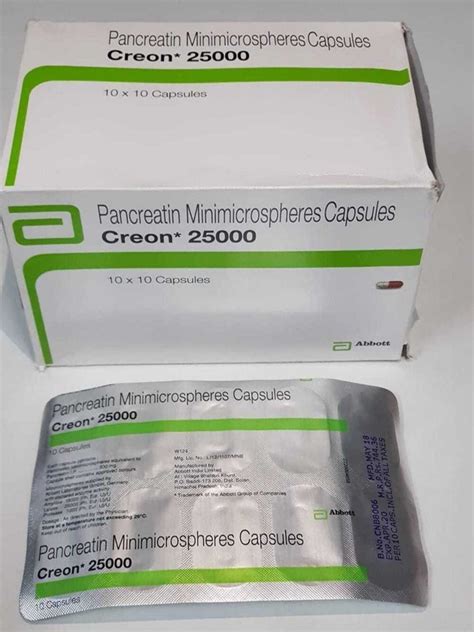 Creon 25000 Pancreatin Minimicrospheres Capsule At 1100 Stripe