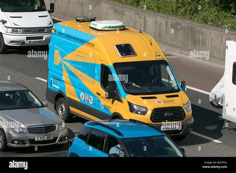 A Lancashire Police Speed Enforcement Camera Van Traveling In Heavy