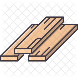 Wood Icon - Download in Colored Outline Style