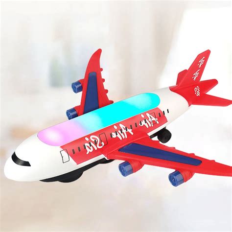 Battery Operated Airplane Kids Toy, Boys Girls Toy Plane with Flashing ...