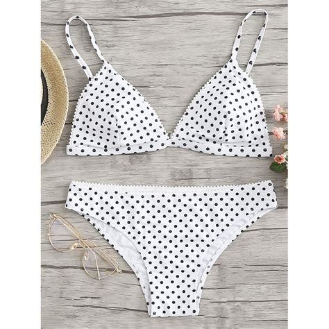 Shirley Black And White Polka Dot Bikini Triangle Bikini Set Bikinis