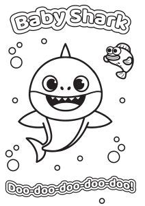 Página para colorear de la familia Baby Shark Páginas de Baby Shark