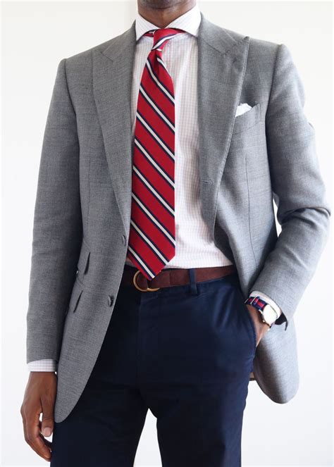 Acute Style Grey Sport Coat Outfit Mens Red Tie Outfit Men Sport