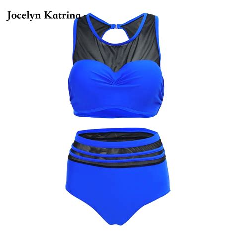 Jocelyn Katrina High Waist Bikinis Swimsuit Plus Size Swimwear Vintage