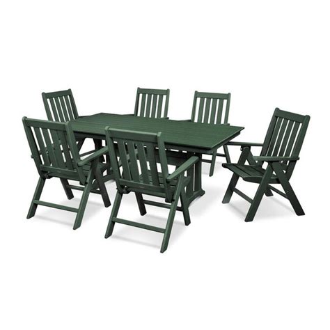 POLYWOOD Vineyard 7-Piece Green Frame Patio Set in the Patio Dining Sets department at Lowes.com