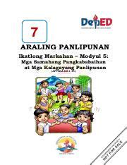 Ap Q Modyul Week Pdf Araling Panlipunan Ikatlong Markahan