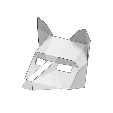 Fox Half Mask D Papercraft Model Free Printable Papercraft Templates