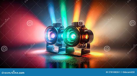 Stage Lights Colors Spotlight Beams with Smoke Stock Illustration - Illustration of smoke ...