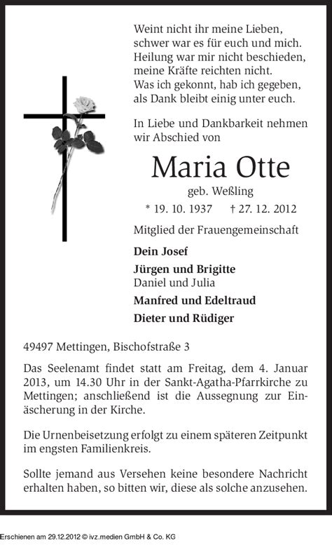 IVZ Trauer Maria Otte