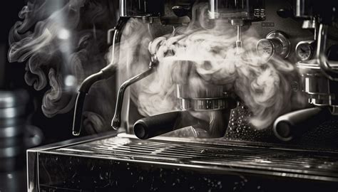 A Barista Pours Fresh Cappuccino Into Metallic Cup Generated By AI