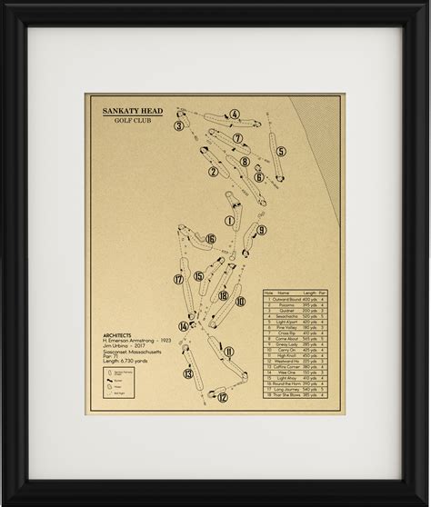 Sankaty Head Golf Club Outline Print Golfblueprints