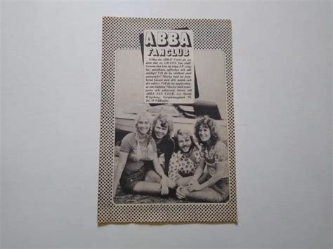 Abba Agnetha Faltskog Bjorn Benny Frida Fan Club Cutting Clipping