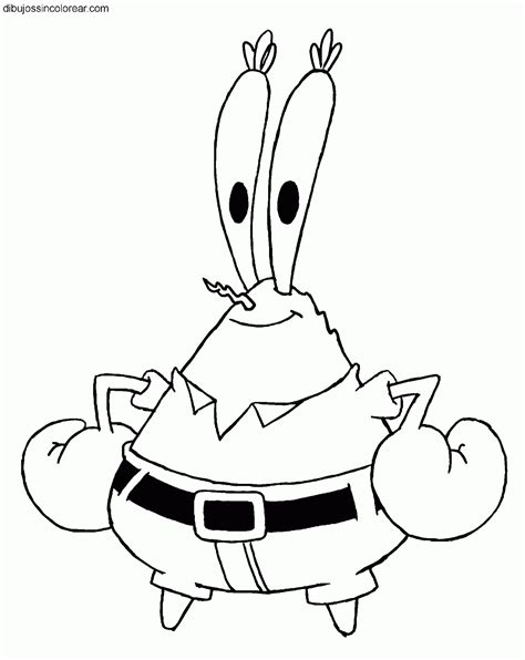 Dibujos Del Señor Cangrejo Bob Esponja Para Colorear