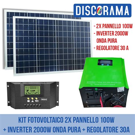 Kit Fotovoltaico X Pannello W Inverter W Onda Pura