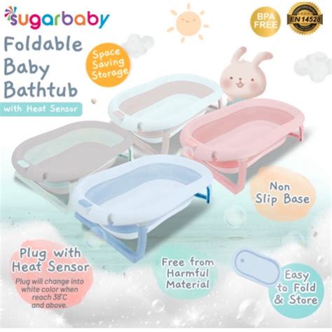 Jual Sugar Baby Foldable Baby Bathub Dengan Sensor Panas F76 F79