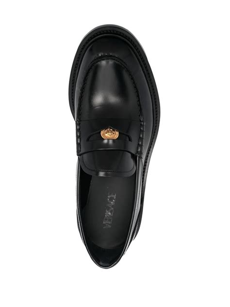 Versace Medusa Head Leather Loafers Black FARFETCH