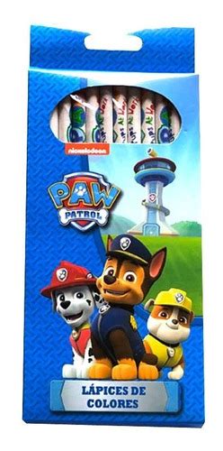 Set X12 Lápices De Colores Paw Patrol Original Y Oficial Cuotas sin