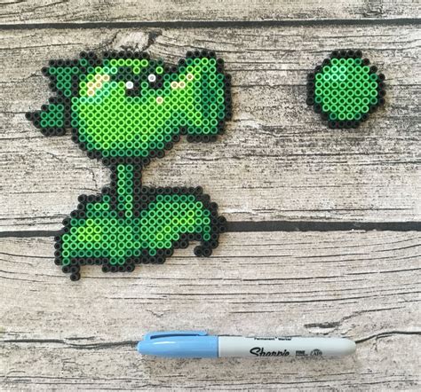 Repeater Bead Sprite Plants Vs Zombies Pea Shooter Perler Beads Hama Beads Fuse Beads