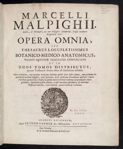 Marcelli Malpighii Opera Omnia By Marcello Malpighi Open Library