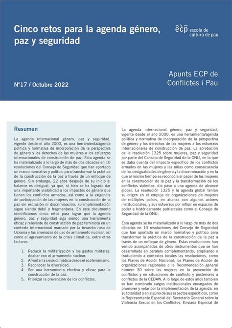 Pacifistapp Reflexiona Apunts Ecp De Conflictes I Pau Cinco Retos