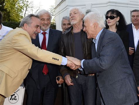 Photo Antoine Dul Ry Jean Paul Belmondo Hugues Aufray Et Guy Bedos